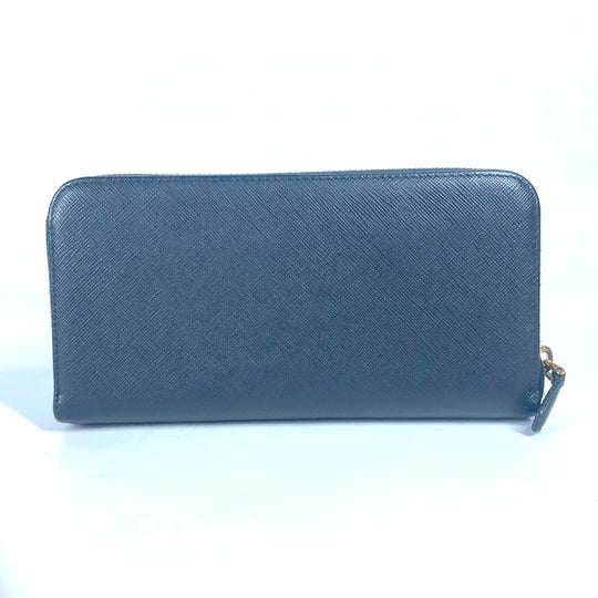 PRADA Long Wallet Purse 1ML506 saffiano leather black logo Heart Bicolor Women Used Authentic