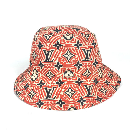 LOUIS VUITTON hat M76536 Nylon, Polyurethane Red Hat creme rouge monogram