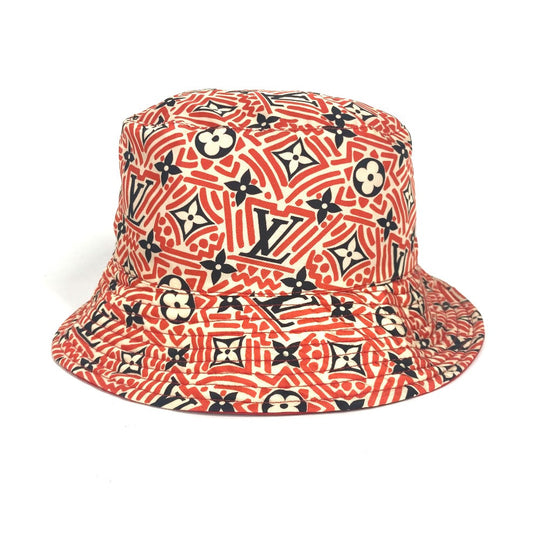 LOUIS VUITTON hat M76536 Nylon, Polyurethane Red Hat creme rouge monogram