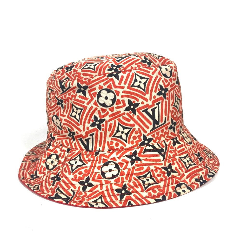 LOUIS VUITTON hat M76536 Nylon, Polyurethane Red Hat creme rouge monogram