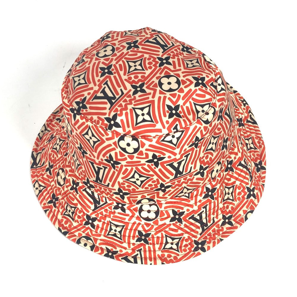 LOUIS VUITTON hat M76536 Nylon, Polyurethane Red Hat creme rouge monogram