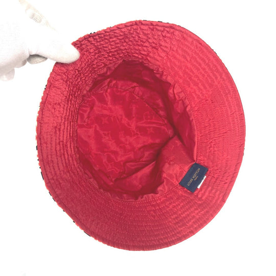 LOUIS VUITTON hat M76536 Nylon, Polyurethane Red Hat creme rouge monogram