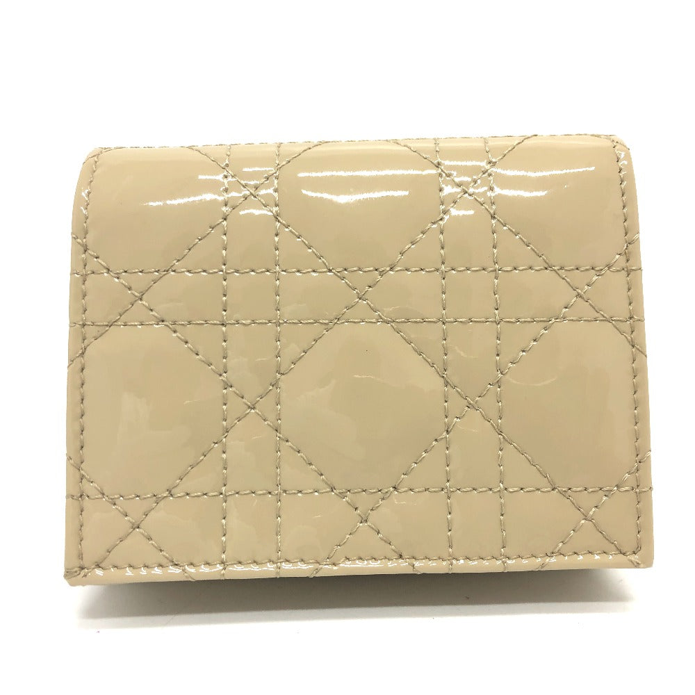 Dior Folded wallet enamel beige Canage Lady Dior LADY DIOR