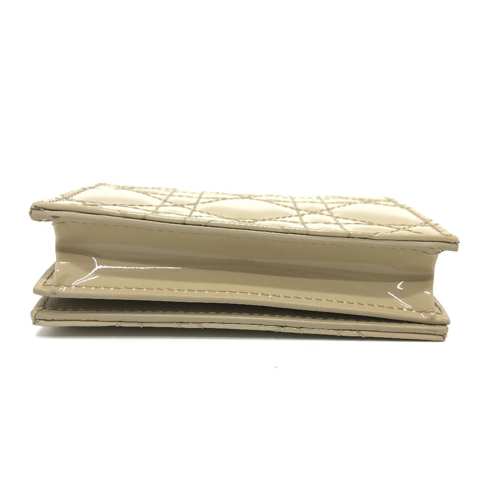 Dior Folded wallet enamel beige Canage Lady Dior LADY DIOR