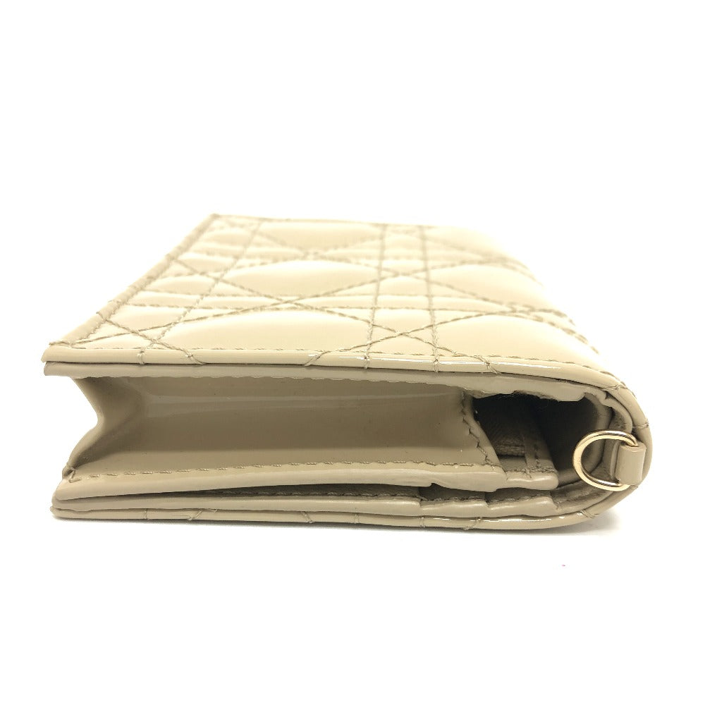 Dior Folded wallet enamel beige Canage Lady Dior LADY DIOR