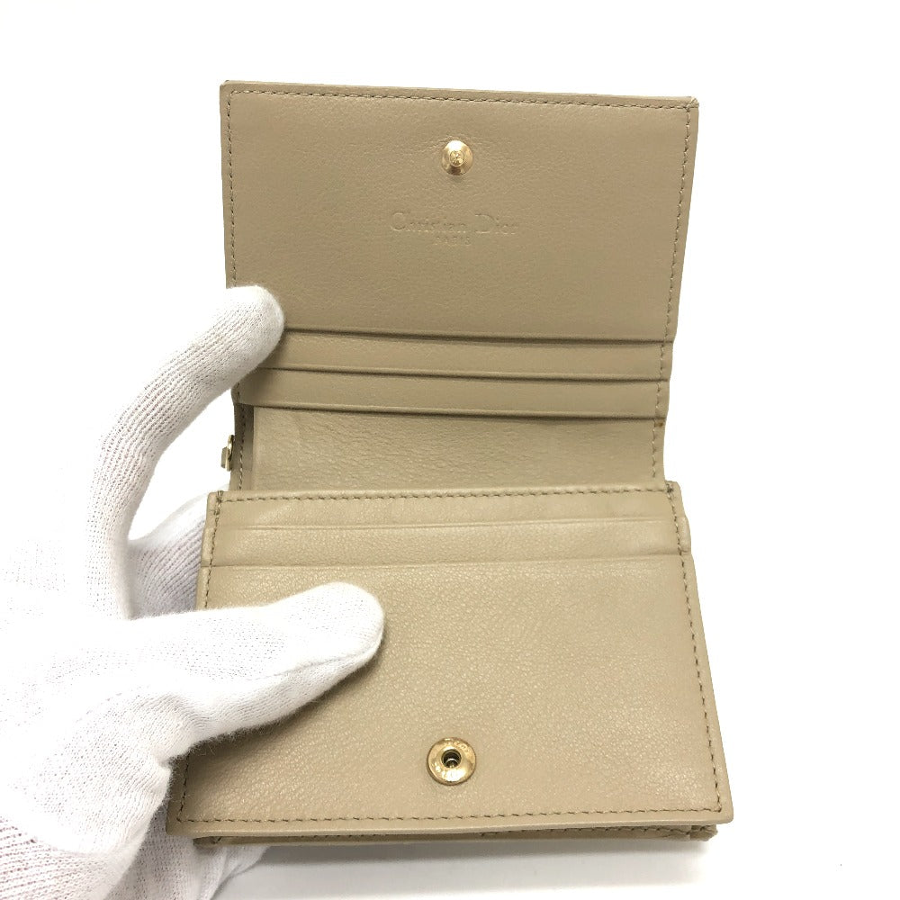 Dior Folded wallet enamel beige Canage Lady Dior LADY DIOR