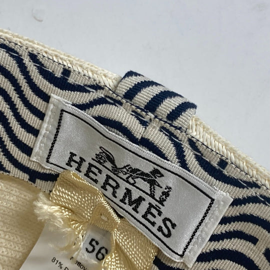 HERMES cap H221035N Polyester, Paper White type Serie button Emma Emma 56