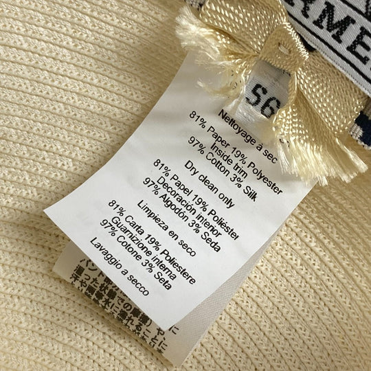 HERMES cap H221035N Polyester, Paper White type Serie button Emma Emma 56