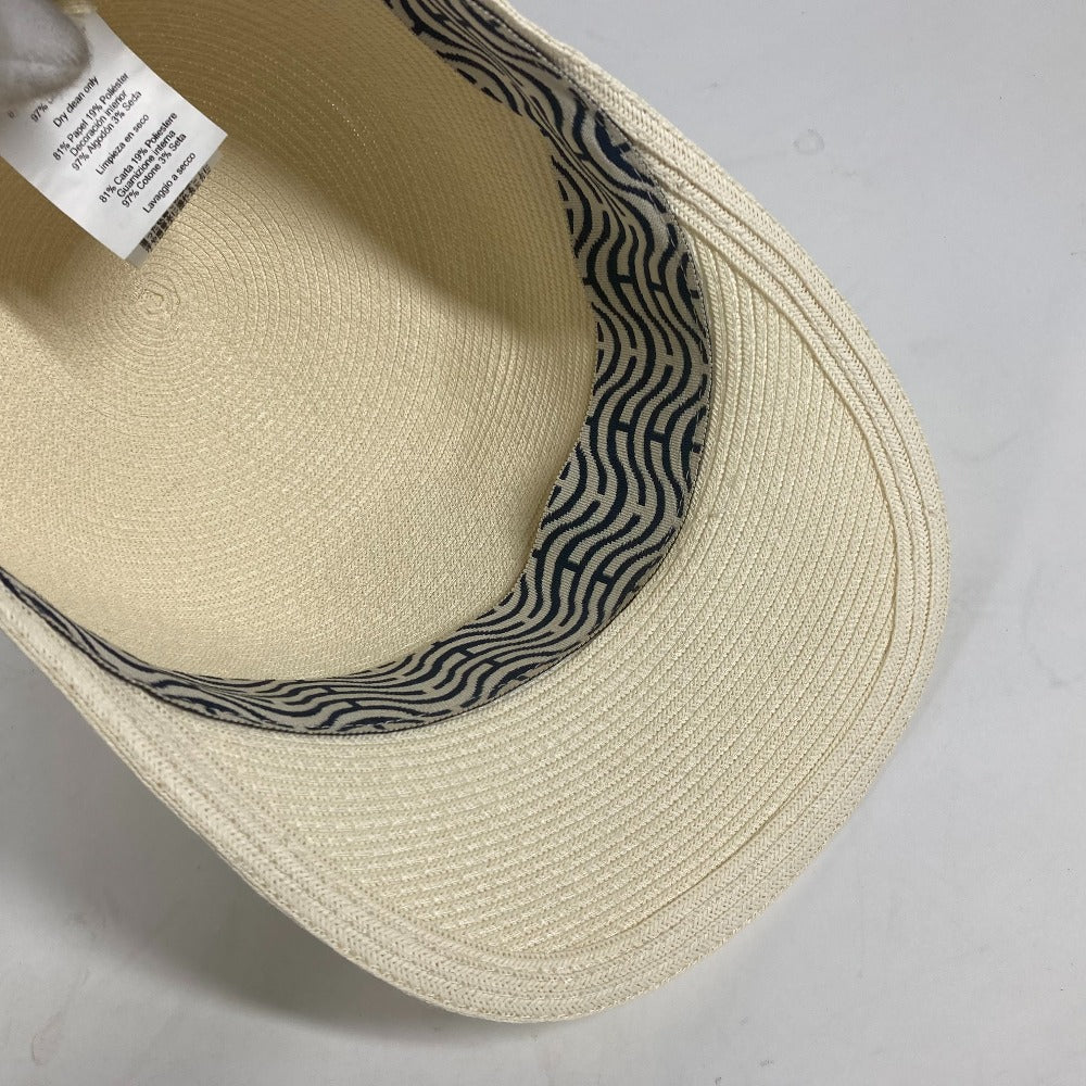 HERMES cap H221035N Polyester, Paper White type Serie button Emma Emma 56