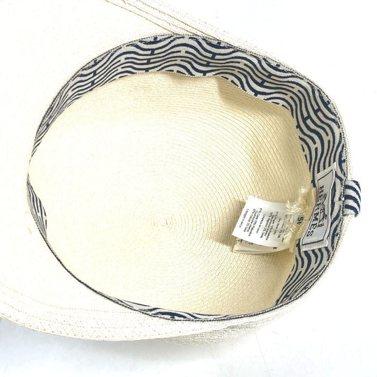 HERMES cap H221035N Polyester, Paper White type Serie button Emma Emma 56