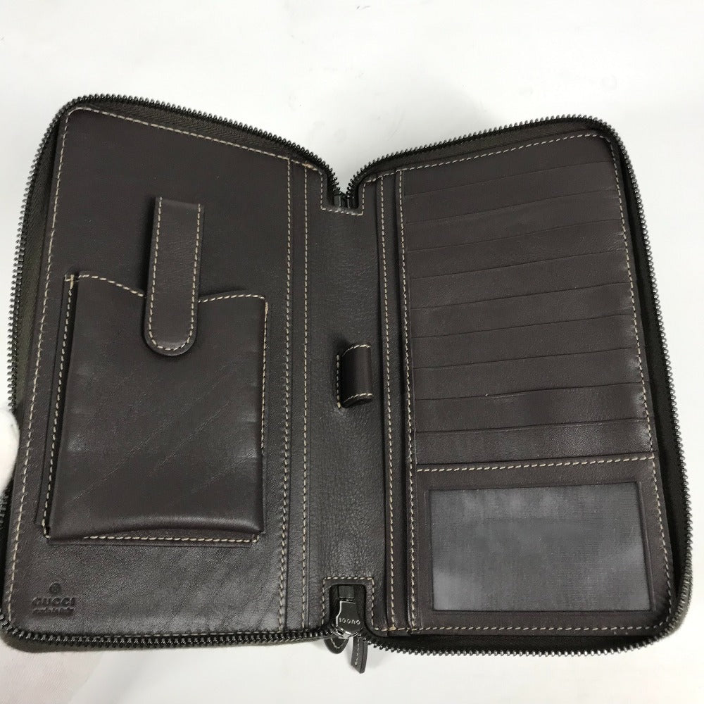 GUCCI Travel case 336298 GG Supreme Canvas Beige x brown GG Supreme Long Wallet Purse