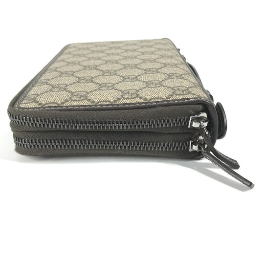 GUCCI Travel case 336298 GG Supreme Canvas Beige x brown GG Supreme Long Wallet Purse