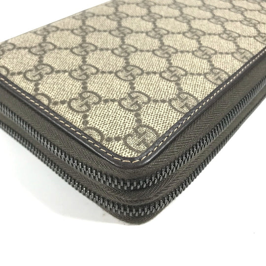 GUCCI Travel case 336298 GG Supreme Canvas Beige x brown GG Supreme Long Wallet Purse