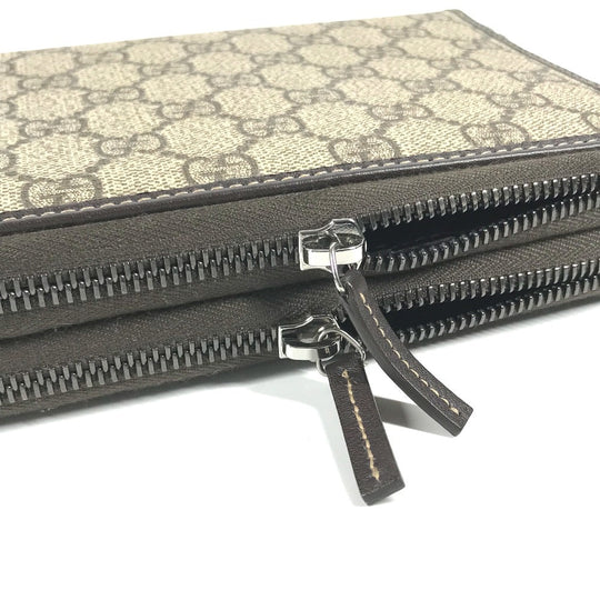 GUCCI Travel case 336298 GG Supreme Canvas Beige x brown GG Supreme Long Wallet Purse