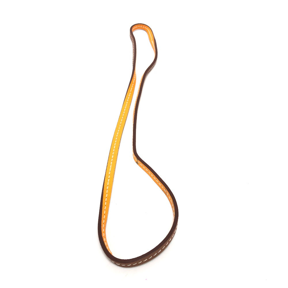 HERMES charm leather Brown Serie Apple AirTag air tag apple unisex(Unisex) Used Authentic