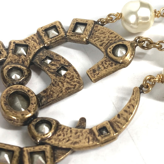 GUCCI bracelet metal Gold x Multicolor Double G Color stone, fake pearl, rhinestone, triple row Women Used Authentic