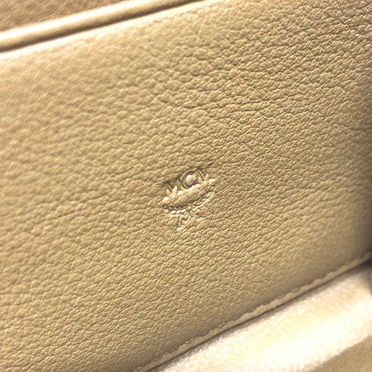 MCM Long Wallet Purse leather brown x blue x green Vicetos Logogram Wallet unisex Secondhand Authentic