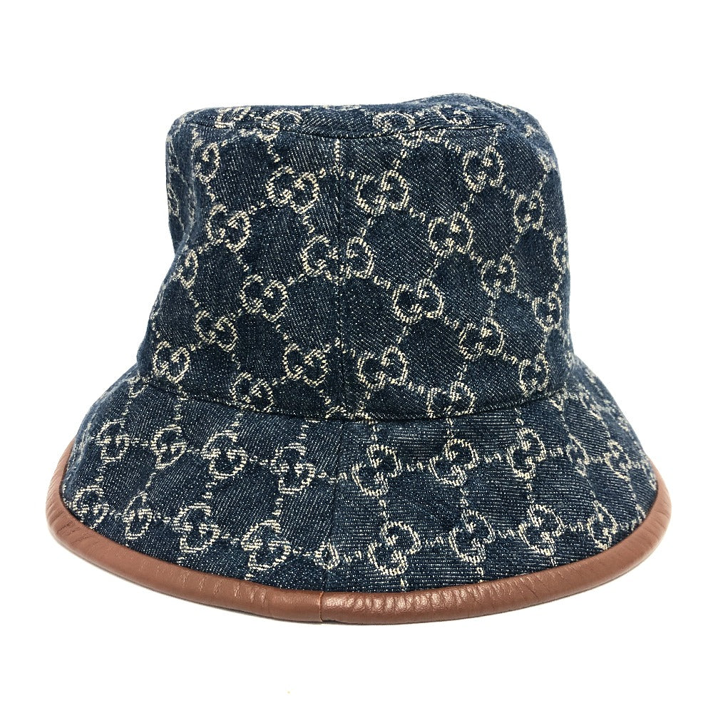 GUCCI hat 576371 cotton blue GG denim Women S Used Authentic