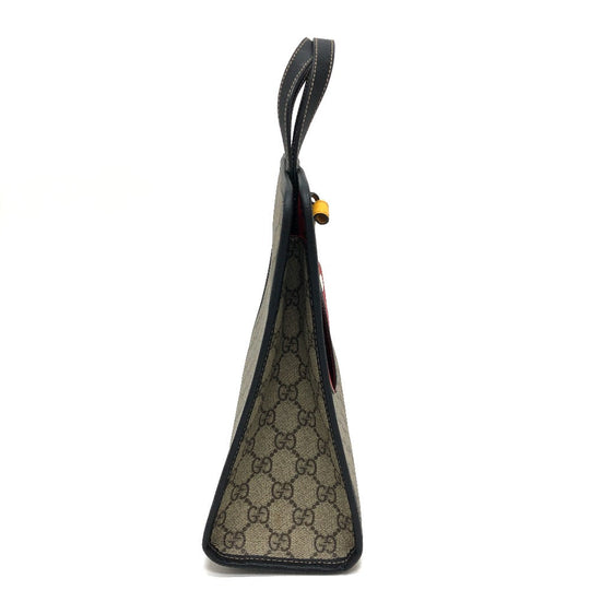 GUCCI Tote Bag 664083 GG Supreme canvas, leather Beige x red Chilled license GG Supreme Ladybug Women Used Authentic