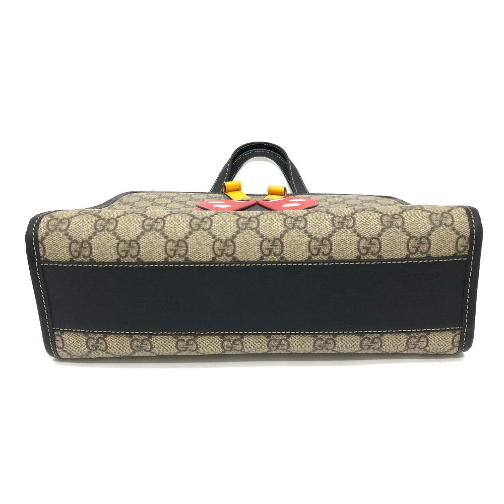 GUCCI Tote Bag 664083 GG Supreme canvas, leather Beige x red Chilled license GG Supreme Ladybug Women Used Authentic