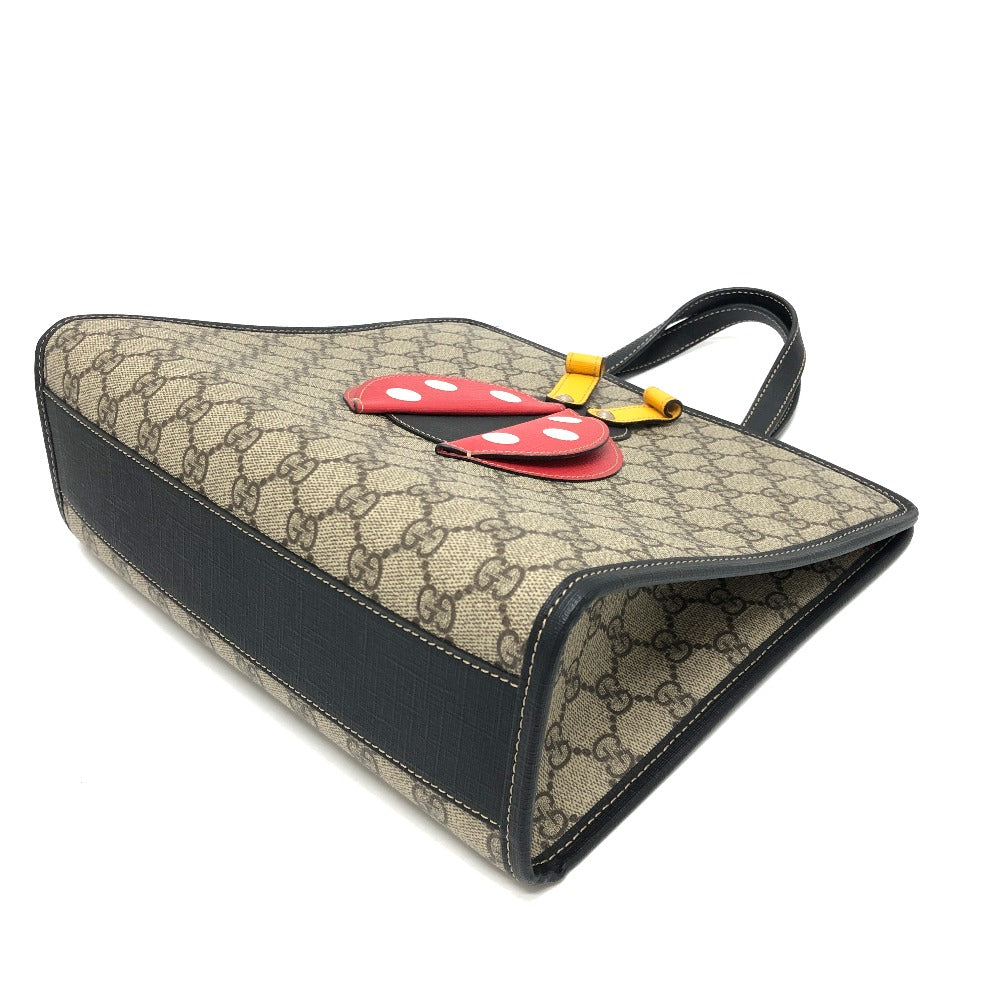 GUCCI Tote Bag 664083 GG Supreme canvas, leather Beige x red Chilled license GG Supreme Ladybug Women Used Authentic