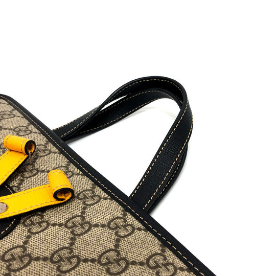 GUCCI Tote Bag 664083 GG Supreme canvas, leather Beige x red Chilled license GG Supreme Ladybug Women Used Authentic