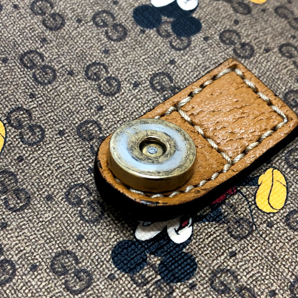 GUCCI Backpack 603898 PVC / Leather Beige x brown Mini GG Supreme Mickey Mouse DISNEY unisex(Unisex) Used Authentic