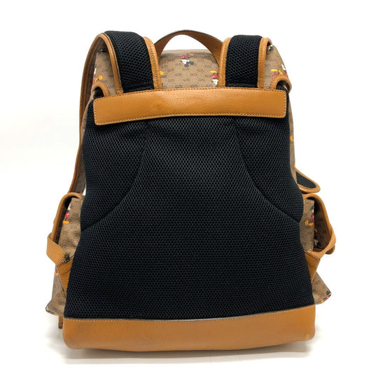 GUCCI Backpack 603898 PVC / Leather Beige x brown Mini GG Supreme Mickey Mouse DISNEY unisex(Unisex) Used Authentic