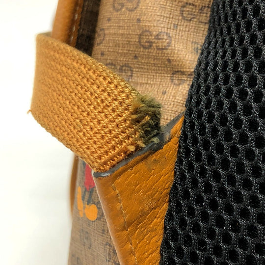 GUCCI Backpack 603898 PVC / Leather Beige x brown Mini GG Supreme Mickey Mouse DISNEY unisex(Unisex) Used Authentic