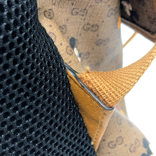 GUCCI Backpack 603898 PVC / Leather Beige x brown Mini GG Supreme Mickey Mouse DISNEY unisex(Unisex) Used Authentic