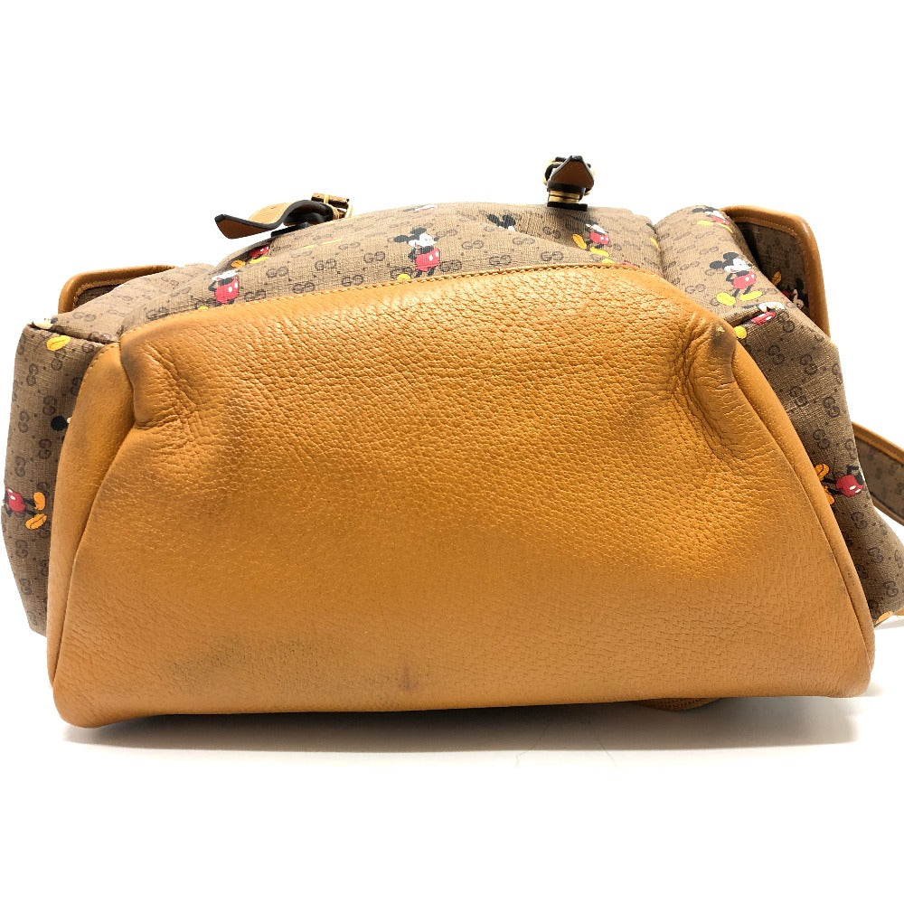 GUCCI Backpack 603898 PVC / Leather Beige x brown Mini GG Supreme Mickey Mouse DISNEY unisex(Unisex) Used Authentic