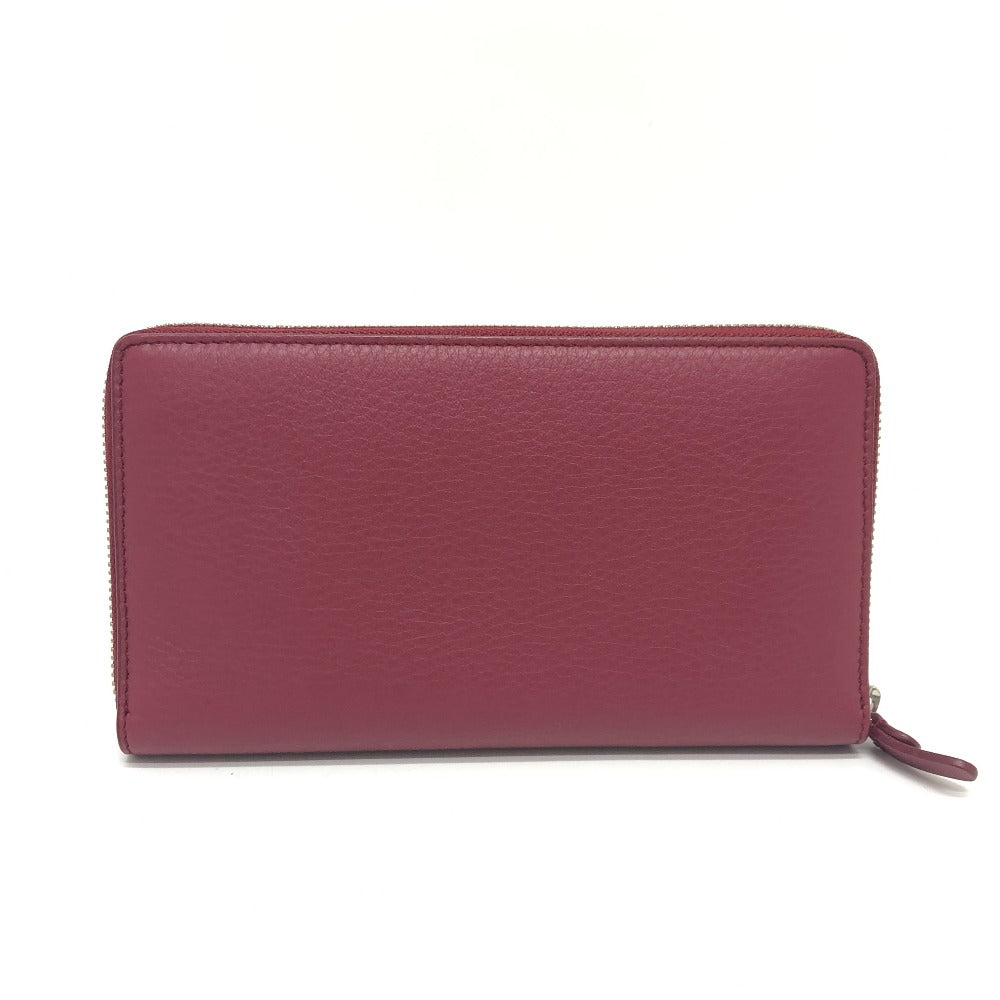 BALENCIAGA Long Wallet Purse 516362 leather Red logo Everyday Continental unisex(Unisex) Used Authentic