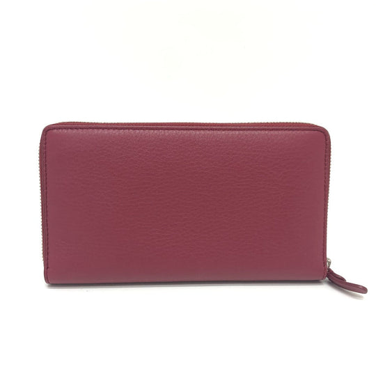 BALENCIAGA Long Wallet Purse 516362 leather Red logo Everyday Continental unisex(Unisex) Used Authentic