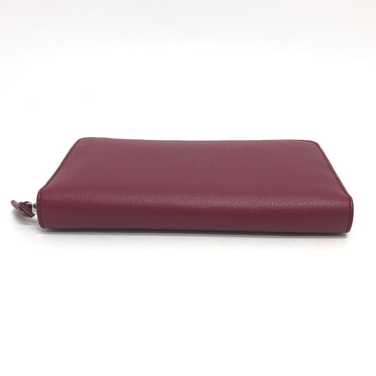 BALENCIAGA Long Wallet Purse 516362 leather Red logo Everyday Continental unisex(Unisex) Used Authentic