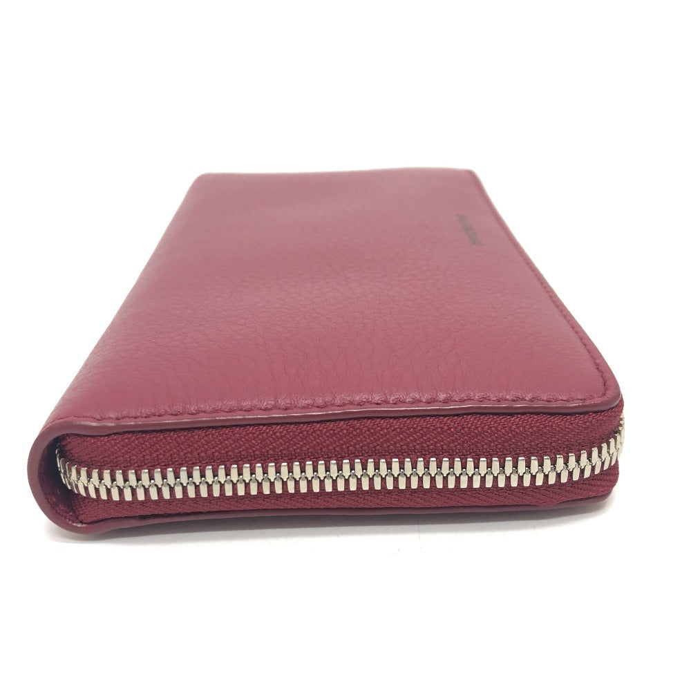 BALENCIAGA Long Wallet Purse 516362 leather Red logo Everyday Continental unisex(Unisex) Used Authentic