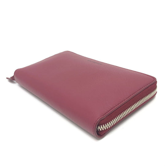 BALENCIAGA Long Wallet Purse 516362 leather Red logo Everyday Continental unisex(Unisex) Used Authentic