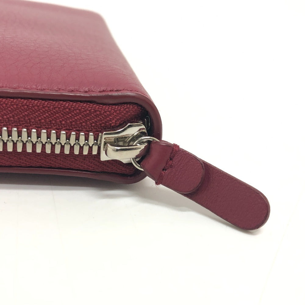 BALENCIAGA Long Wallet Purse 516362 leather Red logo Everyday Continental unisex(Unisex) Used Authentic
