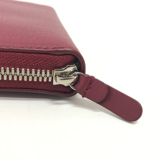 BALENCIAGA Long Wallet Purse 516362 leather Red logo Everyday Continental unisex(Unisex) Used Authentic