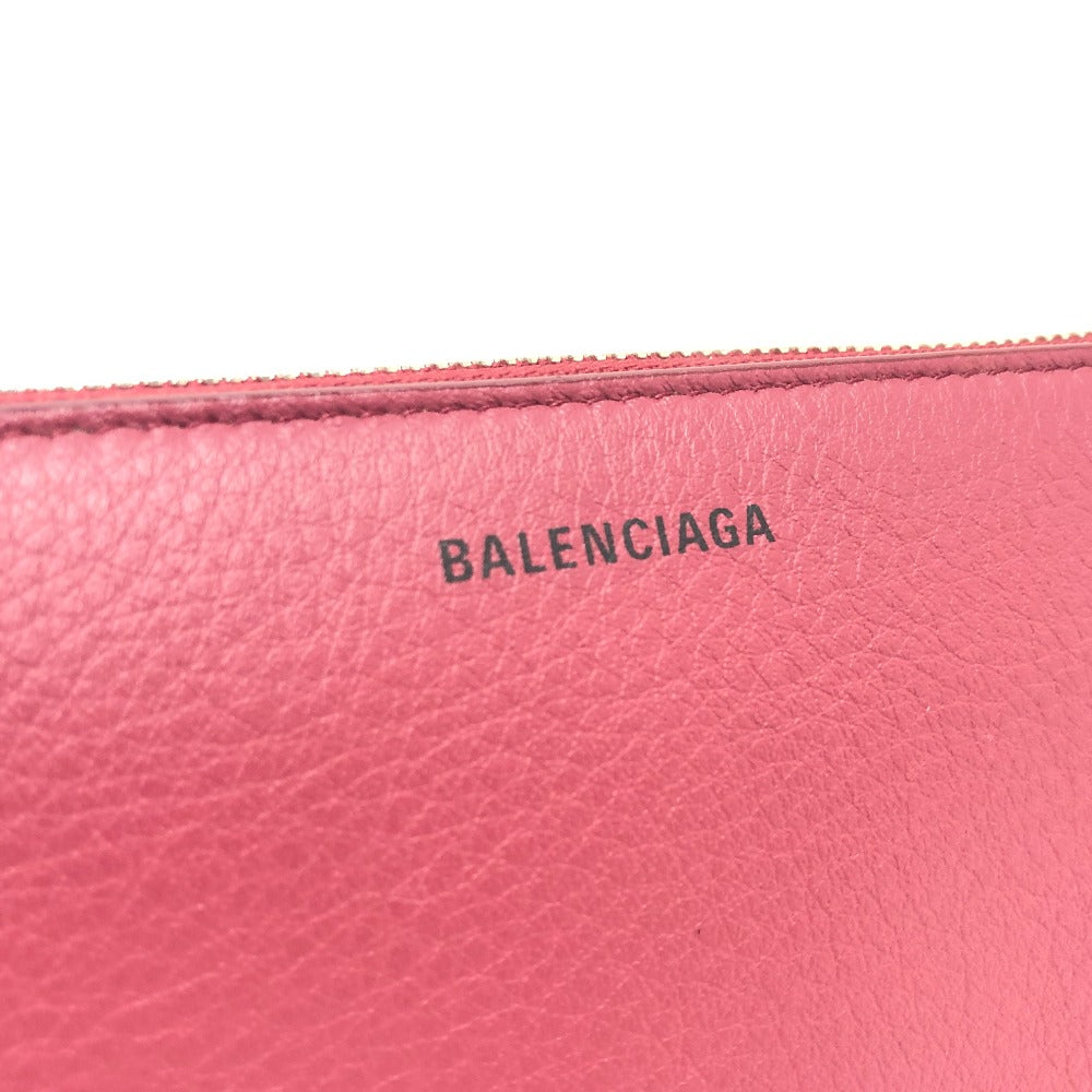 BALENCIAGA Long Wallet Purse 516362 leather Red logo Everyday Continental unisex(Unisex) Used Authentic
