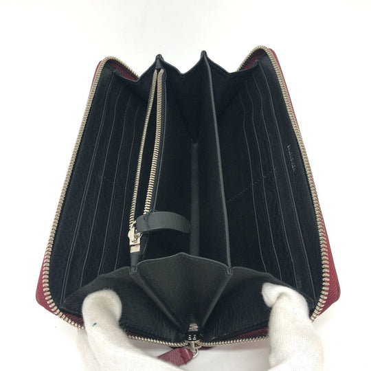 BALENCIAGA Long Wallet Purse 516362 leather Red logo Everyday Continental unisex(Unisex) Used Authentic