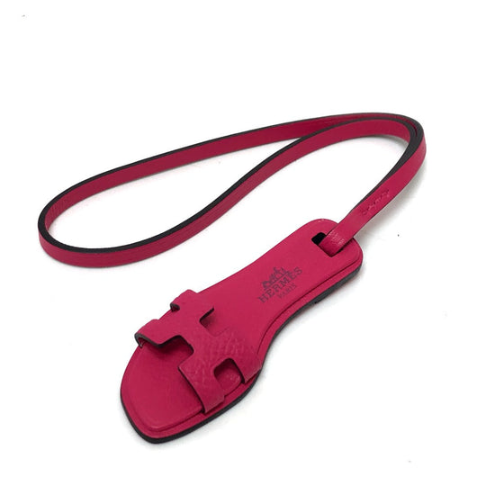 HERMES charm Epsom pink Sandals Oran Nano Monochrome Women Used Authentic