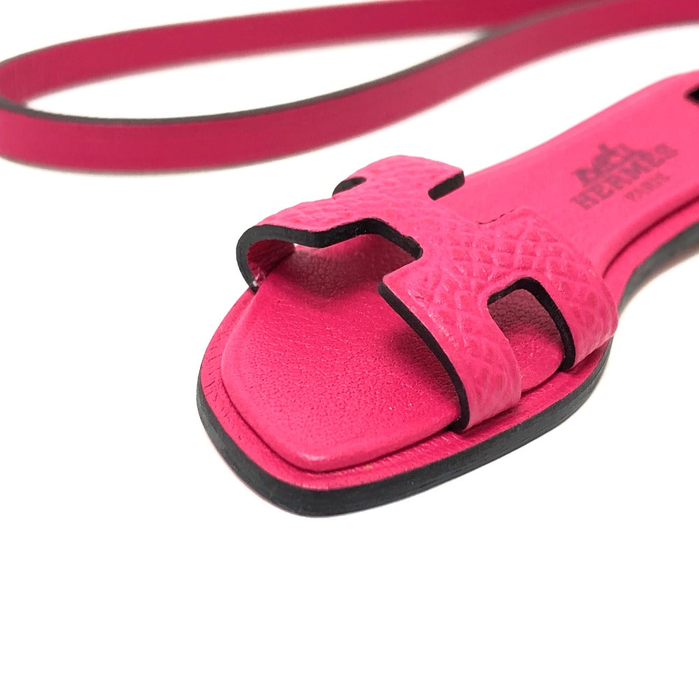 HERMES charm Epsom pink Sandals Oran Nano Monochrome Women Used Authentic