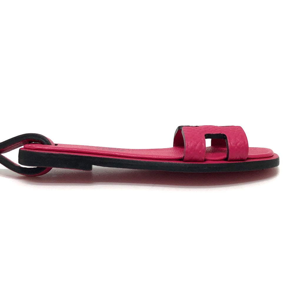 HERMES charm Epsom pink Sandals Oran Nano Monochrome Women Used Authentic