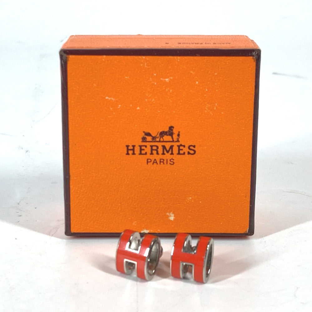 HERMES Pierce Gold Plated Orange H logo pop ash mini Women Used Authentic