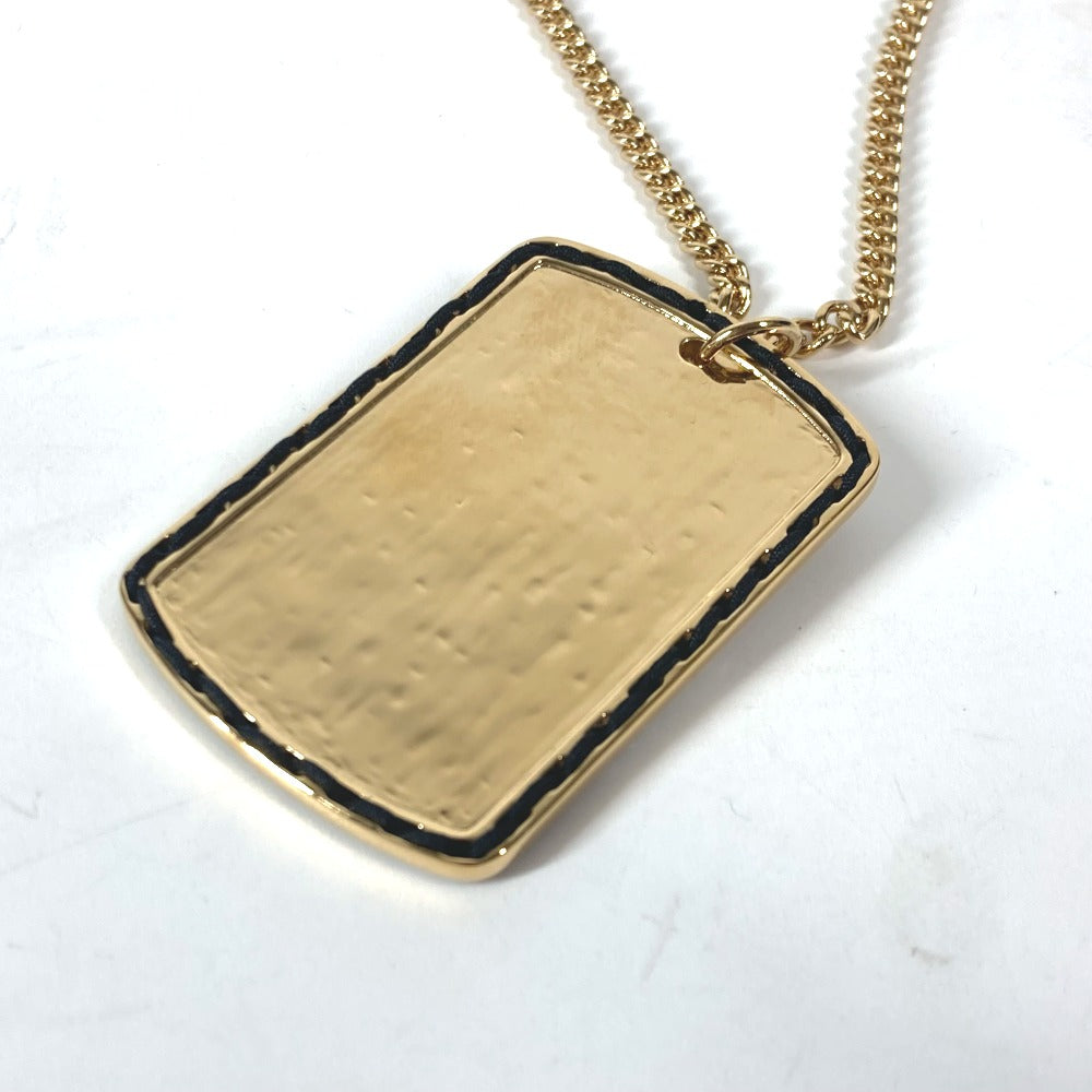 CHANEL Necklace Gold Plated gold B24C COCO Mark CC Dog Tag Women Used Authentic