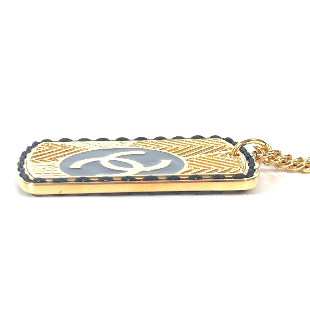 CHANEL Necklace Gold Plated gold B24C COCO Mark CC Dog Tag Women Used Authentic