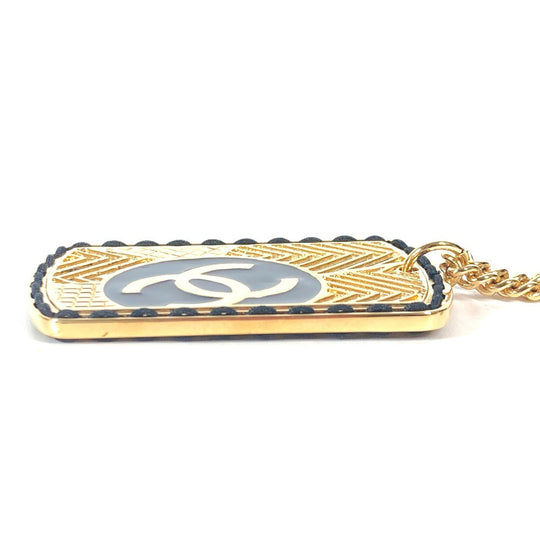 CHANEL Necklace Gold Plated gold B24C COCO Mark CC Dog Tag Women Used Authentic