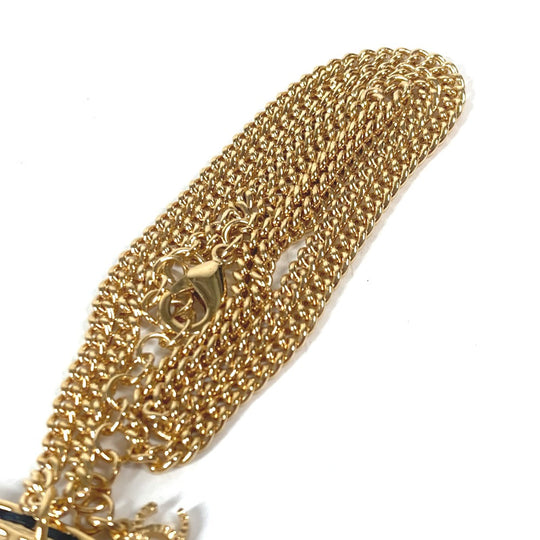 CHANEL Necklace Gold Plated gold B24C COCO Mark CC Dog Tag Women Used Authentic