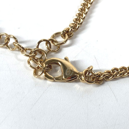 CHANEL Necklace Gold Plated gold B24C COCO Mark CC Dog Tag Women Used Authentic