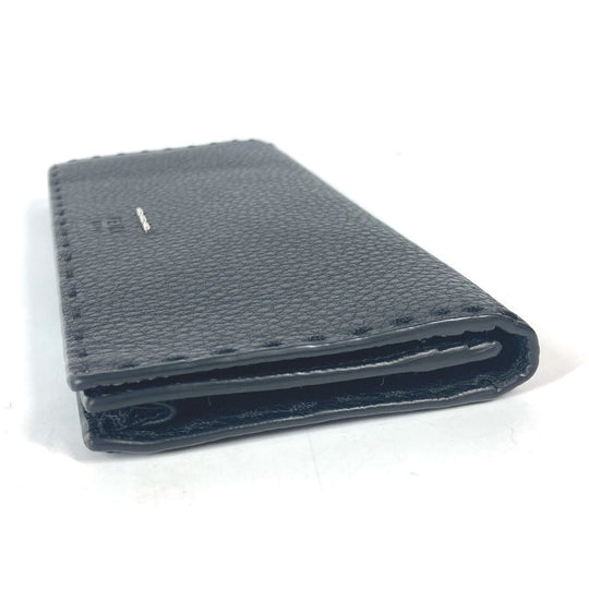 FENDI Long Wallet Purse 7M0186 leather black stitch Celeria unisex(Unisex) Used Authentic